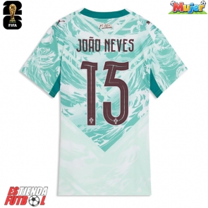 Portugal Joao Neves #15 Segunda Equipación Mujer Mundial 2026 Manga Corta